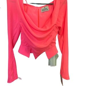 Off the shoulder hot pink top